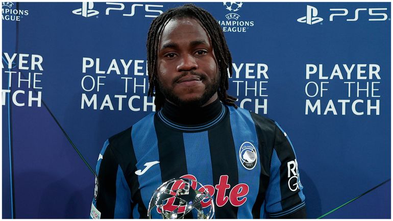 Nigeria and Super Eagles forward Ademola Lookman with his MOTM award.