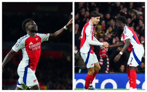 Saka scores brace in Arsenal's win over Monaco as they continue hunt for automatic qualification