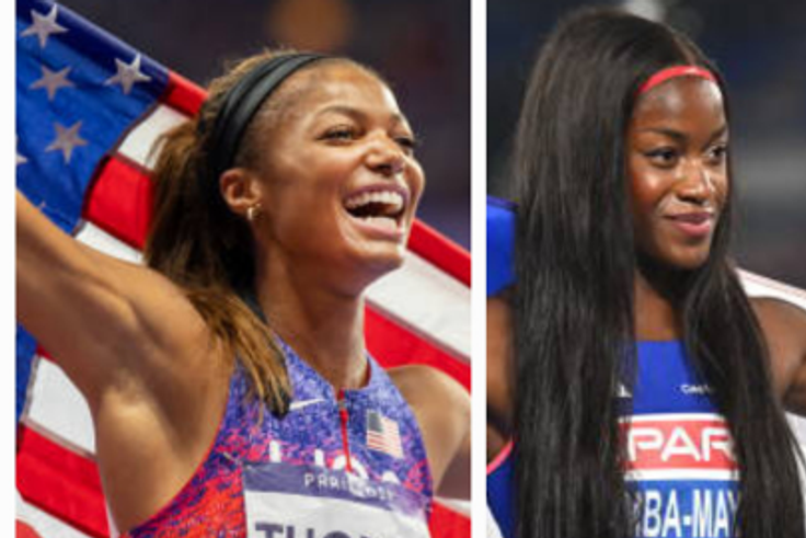 Gabby Thomas joins France's Cyrena Samba-Mayela in grueling training