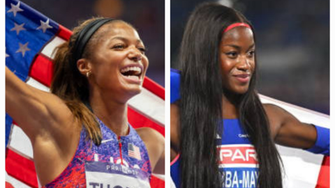 Gabby Thomas joins France's Cyrena Samba-Mayela in grueling training