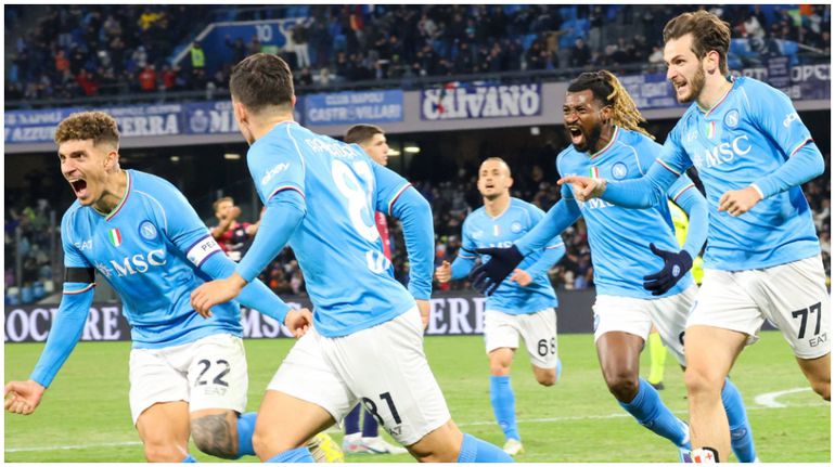 Napoli team celebrating || Credit: Imago