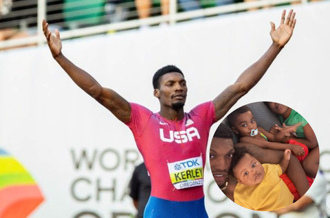 'My seeds' - Olympic medallist Fred Kerley enjoys daddy time with his three beautiful children