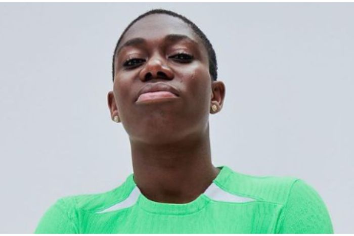 Asisat Oshoala in her Super Falcons kit.