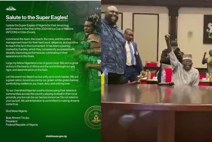See the letter President Tinubu wrote to console the Super Eagles of Nigeria after the AFCON 2023 final loss to Ivory Coast.