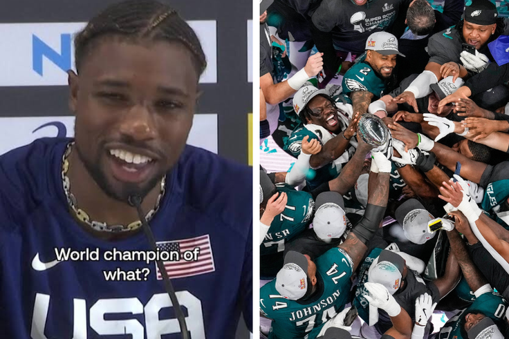 'World champion of what?' - Noah Lyles' famous statement reignites fans divide following Philadelphia Eagles Super Bowl win