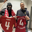 Nigerian star Odumodublvck gifted jersey by Van Dijk before Liverpool's heartbreaking UCL exit