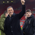 Paris Saint-Germain s head coach Luis Enrique (C) gestures before the UEFA Champions League Round of 16 2nd Leg match between Liverpool FC and Paris Saint-Germain FC in Liverpool, Britain, on March 11, 2025
