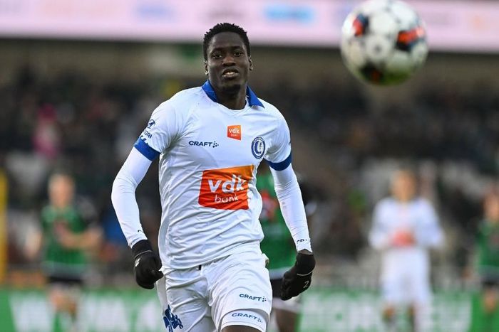 Gent s Joseph Okumu pictured at a soccer match between Cercle Brugge and KAA Gent.