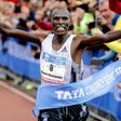 Vincent Kipchumba crosses the finish line to clinch the 2019 Amsterdarm Marathon title