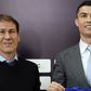 Cristiano Ronaldo (R) with now sacked Al Nassr manager Rudi Garcia