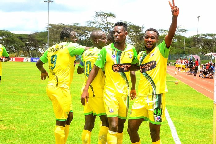 Kakamega Homeboyz players celebrating.