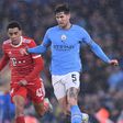 John Stones in Champions League action for Manchester City against Bayern Munich.
