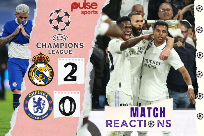 Full Time Match Reactions as Chelsea lose 2-0 to Real Madrid in Champions League quarterfinal first-leg