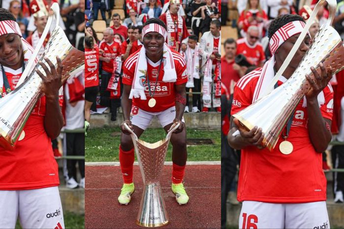 Nigeria's Christy Ucheibe was on target as Benfica beat Valadares 3-0 to clinch the title in Portugal.