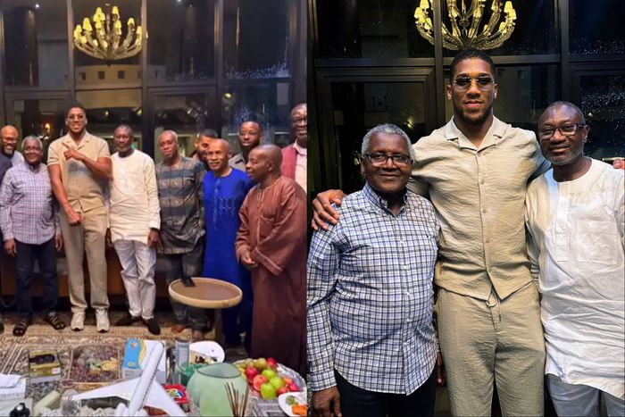 Back in Nigeria, Anthony Joshua celebrates Aliko Dangote’s Birthday with Nigerian Billionaires.