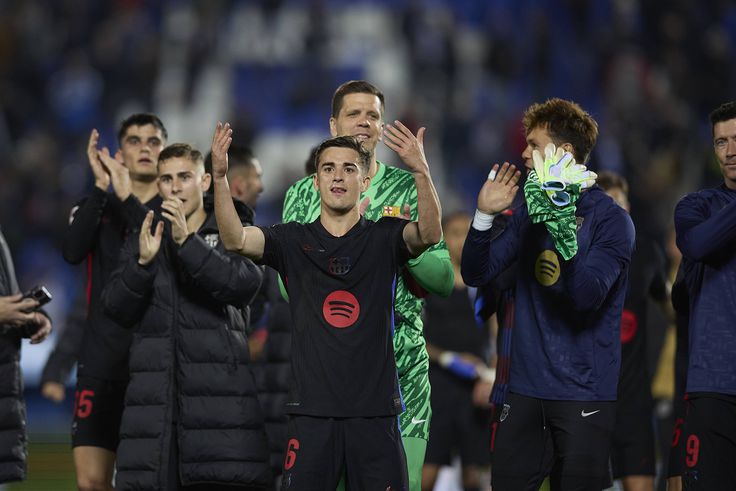 ablo Martin Gavi FC Barcelona gestures during the LaLiga match between CD Leganí s and FC Barcelona at Butarque on April 12, 2025 in Leganí s, Spain Photo by Manu Reino