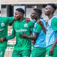 Gor Mahia players celebrate Benson Omala's goal.