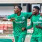Gor Mahia players celebrate Benson Omala's goal.