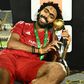 Hussein El Shahat of Al Ahly celebrates winning the 2023 CAF Champions League.
