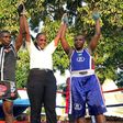 Conjestina Achieng and Fatuma Zarika after their friendly bout in Mombasa on Sunday.