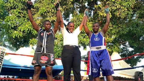 Conje on the mend: Conjestina Achieng rolls back the years with friendly bout against Zarika in Mombasa