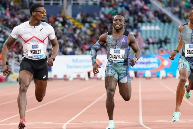 Ferdinand Omanyala at the Rabat Diamond League.