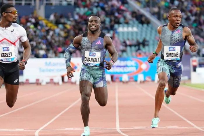 Ferdinand Omanyala at the Rabat Diamond League.