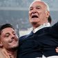 Veteran Italian coach Claudio Ranieri celebrates securing Serie A promotion with Cagliari.