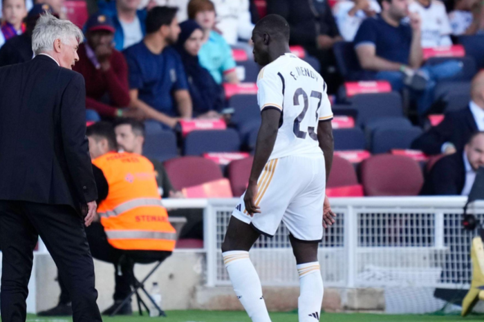 FC Barcelona, Barca v Real Madrid CF - LaLiga EA Sports Carlo Ancelotti head coach of Real Madrid and Ferland Mendy left-back of Real Madrid and France during the LaLiga EA Sports match between FC Barcelona and Real Madrid CF || Image Credit: Imago