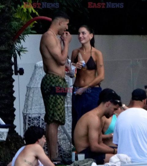 Achraf Hakimi and Belu Blanco on holiday in Miami