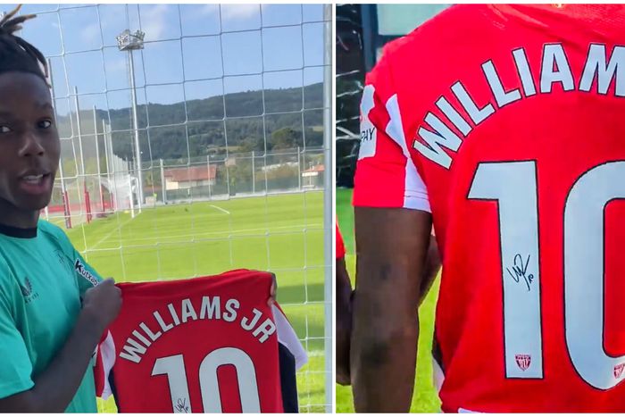 Nico Williams with his new shirt number at Bilbao.