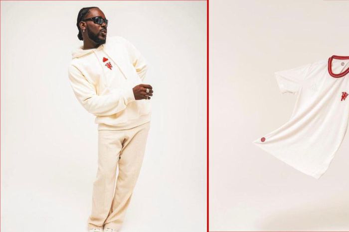 Adekunle Gold unveils Manchester United's new clothing range || Image via Mannchester United and Pulse Sports