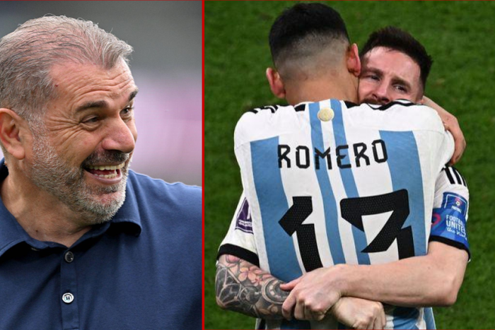 Ange Postecoglou comments on Messi's praise of Tottenham defender Cristian Romero || Image credit: Imago