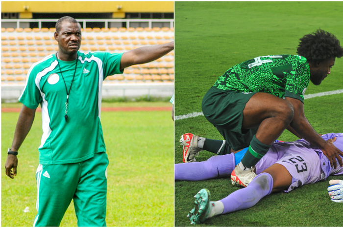 Austin Eguavoen is unhappy with one aspect of Stanley Nwabali's game |Pulsesports.ng