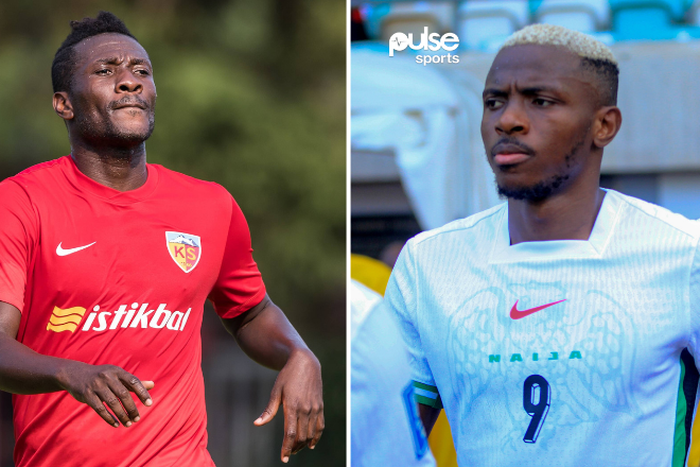 Asamoah Gyan and Victor Osimhen || Image credit: Imago