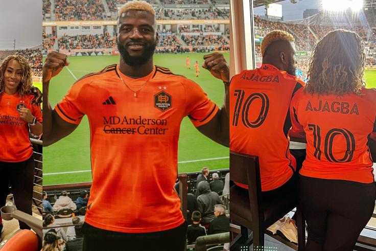 Following his victory against Goodall, Efe Ajagba went to visit MLS side Houston Dynamo. Instagram/Efe Ajagba