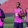 Lamine Yamal and Frenkie de Jong during the training day of FC Barcelona || Image credit: Imago