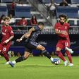 Mohamed Salah in action for Liverpool against Lyon in a friendly match