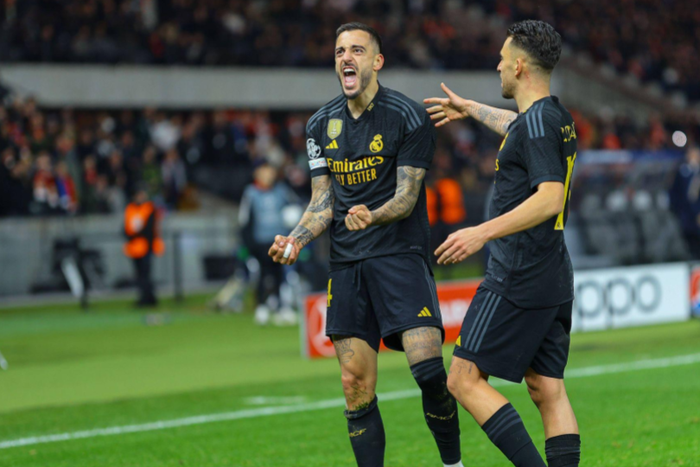 Champions League Union Berlin - Real Madrid Joselu celebrates goal || Image credit: Imago