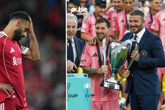 Mohamed Salah (L), Lionel Messi and David Beckham (R) || Image credit: Imago