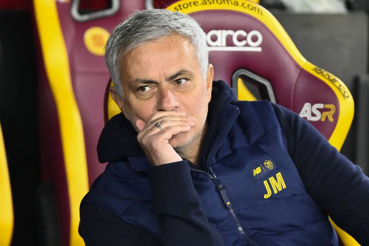 Jose Mourinho of A.S. Roma during the Coppa Italia quarter-final between A.S. Roma vs Genoa C.F.C on January 12, 2023 at the Stadio Olimpico, Rome, Italy.