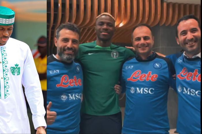Super Eagles star Victor Osimhen shows love to AFCON visiting Napoli fans.