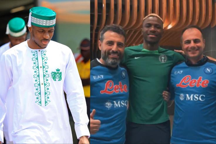 Super Eagles star Victor Osimhen shows love to AFCON visiting Napoli fans.