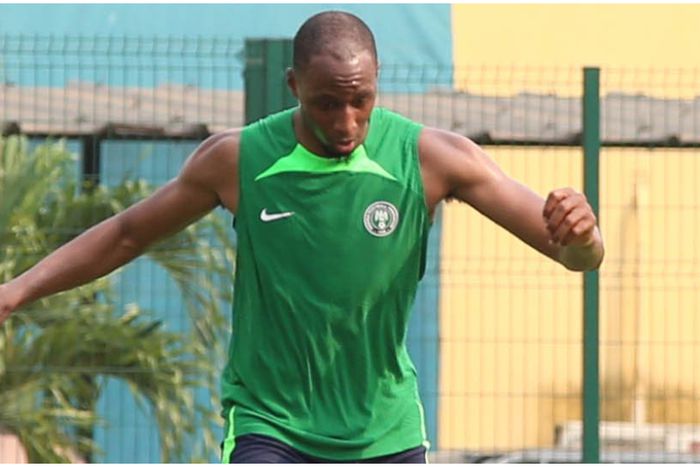 Joe Aribo in training with the Super Eagles.