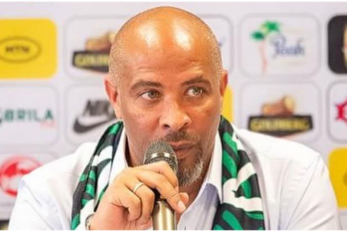 New Super Eagles coach Eric Chelle during his unveiling in Abuja.