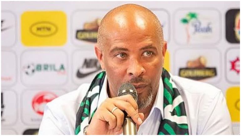 New Super Eagles coach Eric Chelle during his unveiling in Abuja.