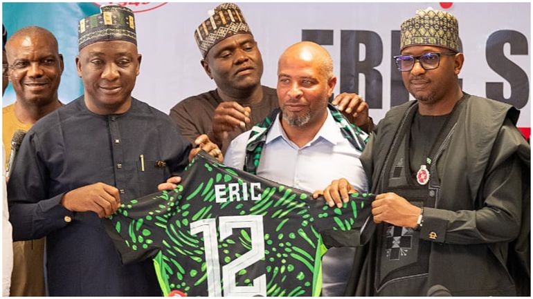 Eric Chelle unveiled by the NFF.