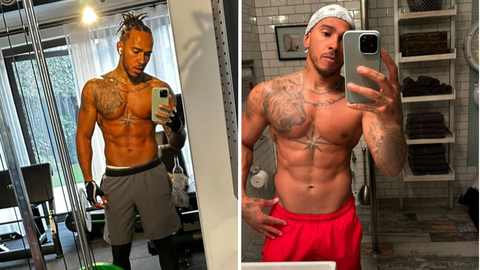 Lewis Hamilton shows off ripped abs and tattoos ahead of new season