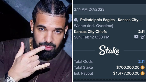 Drake wins $1.47million after betting on Kansas City Chiefs to win Super Bowl