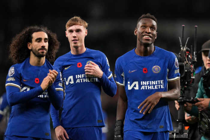 Chelsea stars Marc Cucurella, Cole Palmer and Nicolas Jackson || Image credit: Imago